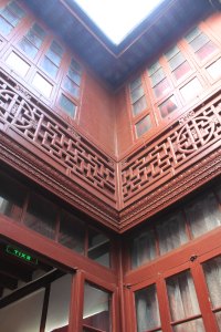 The upstairs floor from courtyard