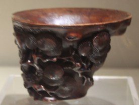 Bamboo cup carved with pine tree
