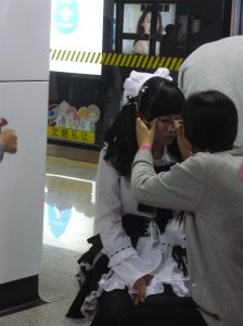 Make-up being applied