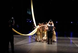 Group-hug prior to curtain up for Lift The Fallen