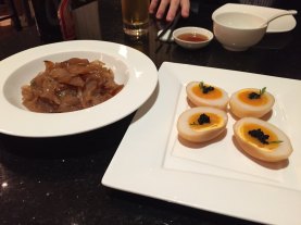 Jelly Fish in Aged Vinegar and Eggs With Fish Roe